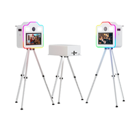 Expédition rapide - Photobooth à écran tactile avec trépied en aluminium en forme d'appareil photo, avec trou pour flash réservé, pour location événementielle