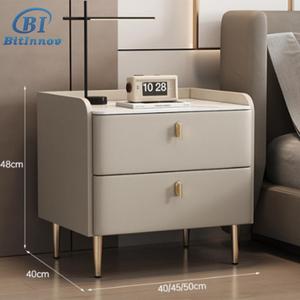 <span class=keywords><strong>Table</strong></span> de chevet étroite et élégante avec chargeur sans fil, lumière LED à induction, petit tiroir, gain de place, <span class=keywords><strong>table</strong></span> de chevet d'angle pour chambre à coucher - Product Image 3