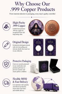 Moneta Commemorativa Personalizzata da 1 OZ in Rame Puro .999, <span class=keywords><strong>Guerriero</strong></span> Gotico della Luna, Oggetto da Collezione Fantasy - Product Image 3