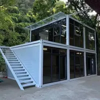 Maison préfabriquée modulaire à double étage moderne, application extérieure pour cuisine de camp, hôtel, construction en panneaux sandwich