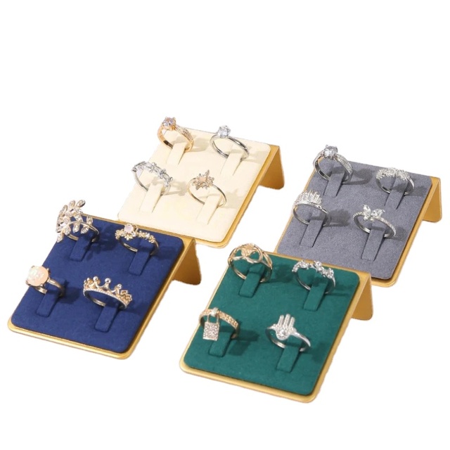 Light Luxury Metal 4-Slot 1-Slot Jewelry Ring Display Stand Cases & Displays Store Showcase