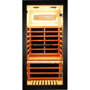 Sauna Rectangular de Madera Sólida de Pino Chileno con Panel Inteligente, 120V, Cabina de Sauna Infrarroja para 1 Persona, para Spa - Product Image 1