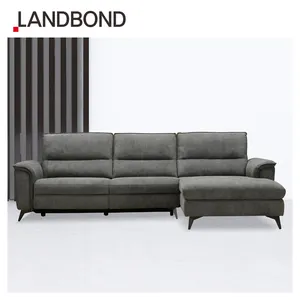 Set Sofa elektrik, bahan kain mewah, kursi malas ruang tamu, Sofa Modern bentuk L