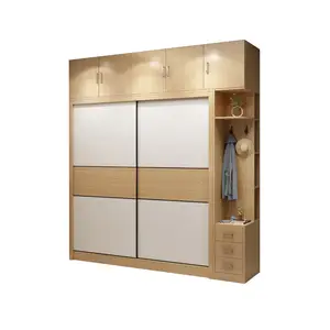 Porta scorrevole armadio guardaroba semplice per la casa mobili camera da letto armadio in legno massello per bambini armadio