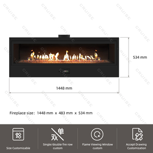 Lò sưởi du lịch mô-đun điều khiển từ xa thông minh đơn/đôi hàng ngọn lửa nhiều thiết bị bảo vệ khách sạn tích hợp - Product Image 5