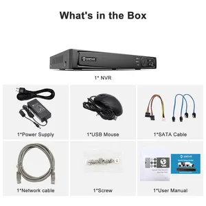 ANPVIZ 8ch Nvr Poe 8mp 4k HD Playback Network Video Recorder Smart Human Vehicle Detection MAX 8TB Storage Multi-language