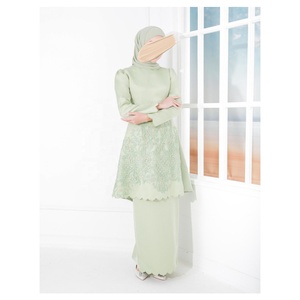 Vêtements islamiques SIPO pour femmes, Chine, Baju Kurung, ensembles modestes, couleur unie, abaya musulmane moderne avec broderie et perles - Product Image 1