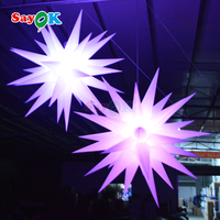Étoile géante gonflable LED suspendue personnalisée pour la décoration de festivals et la publicité d'événements