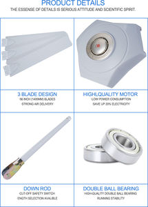 Ramco Shami 56-60 Polegada Oscilante AC Ventilador de Teto Elétrico Durável Motor Pesado para Uso Doméstico na Jordânia e Iraque Material metálico - Product Image 5