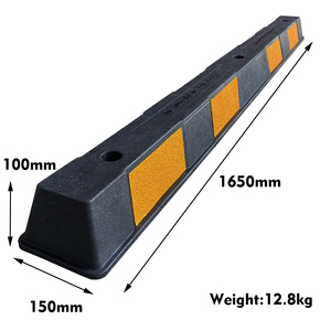 Butée de roue en caoutchouc réfléchissant avec perles de verre noires et jaunes de 1650 mm pour <span class=keywords><strong>garage</strong></span>, stationnement en extérieur - Product Image 5