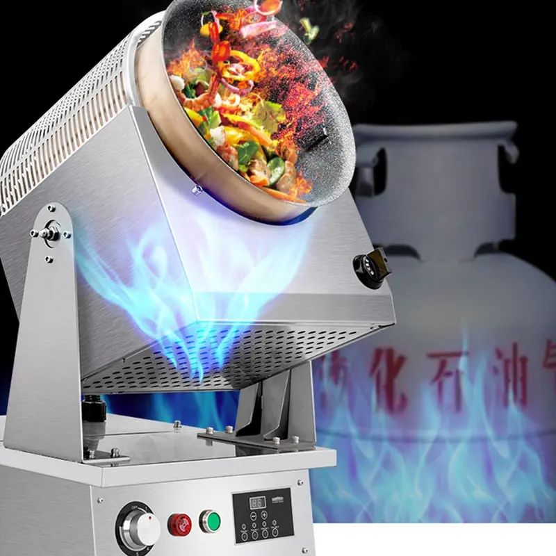 Fornello di gas o di riscaldamento elettrico da tavolo di tipo top intelligente robot stir fry pentola di cottura con timer