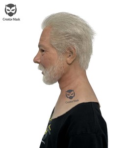 Masque de tête réaliste en silicone de haute qualité <span class=keywords><strong>pour</strong></span> <span class=keywords><strong>Halloween</strong></span> et Pâques, avec cheveux et barbe, <span class=keywords><strong>pour</strong></span> simulation de vieil homme, accessoire de <span class=keywords><strong>maquillage</strong></span> et de jeu de rôle, <span class=keywords><strong>pour</strong></span> mascarade - Product Image 5