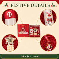 Boîte cadeau de Noël personnalisée avec logo, avec bouteille isotherme, ornements et accessoires de fête pour cadeaux d'entreprise en gros