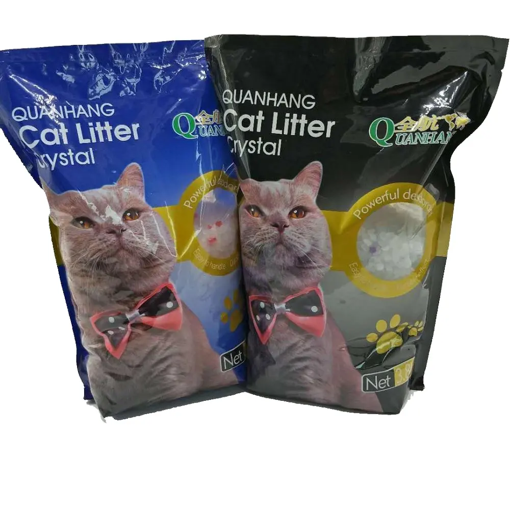 Litière en gel de silice pour chat, anti-poussière, vente en usine