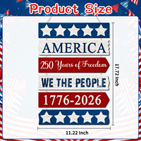 Panneau mural suspendu en bois pour le 250e anniversaire, style rustique, rouge, blanc, bleu, étoiles américaines, décoration murale pour porte d'entrée, porche, maison