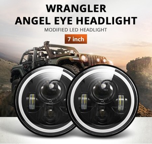 Phares de moto à LED H4 avec feux de croisement/route, anneaux lumineux DRL, 12V 6000LM 6000K, ajustement universel 5.75/7 pouces 30W - Product Image 5