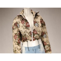 Nouvelle mode automne hiver patchwork assorti veste à fleurs cargo denim jeans 2 deux pièces costume haut et pantalon ensembles en jean pour femmes