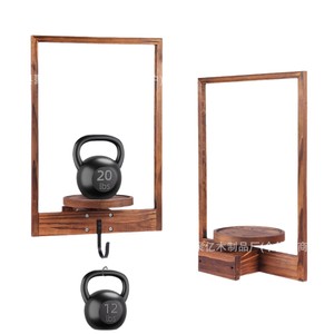 Wooden Wall Mounted Planter Shelf Solid Wood Frame With <b>Hooks</b> Hanging Indoor <b>Plant</b> Stand Single Layer - Product Image 2