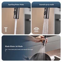 Robinet de cuisine rétractable à double usage chaud/froid à aspiration magnétique, avec valve en céramique, anti-éclaboussures, pivotant universel