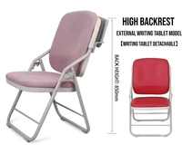 Chaise pliante en métal recouverte de tissu épais pour église, salle de lecture biblique, fabriquée en Chine, chaise de conférence pliante