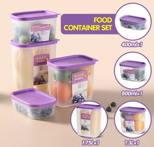 Zhanggong Nhà Máy Bán Buôn 4Pcs Pp + Pe Kín Nhựa Nhà Bếp Ngũ Cốc Thực Phẩm Lưu Trữ <span class=keywords><strong>Container</strong></span> Bộ Cho Phòng Ăn Tổ Chức - Product Image 1