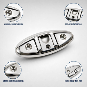 Étrier de quai escamotable en acier inoxydable 316 de qualité marine pour yacht et ponton - Product Image 3