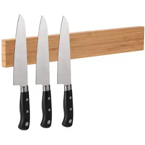 Bambu manyetik bıçak şerit ahşap manyetik bıçak tutucu mutfak eşyaları organizatör raf güçlü mıknatıs aracı tutucu