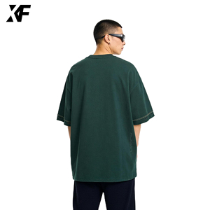 T-shirt <span class=keywords><strong>Homme</strong></span> XUFEI <span class=keywords><strong>Original</strong></span> Distressed 250gsm en Coton Pima Peigné Brodé Personnalisé Coupe Boxy DTG Effet Usé Lourd 250 Gsm - Product Image 3