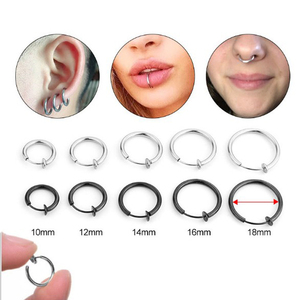 Clip de septum à action printanière sur <span class=keywords><strong>faux</strong></span> cerceaux non perçants <span class=keywords><strong>anneau</strong></span> de cerceau de nez pour oreilles de lèvre - Product Image 2