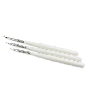 Ensemble de 3 pinceaux à ongles de qualité supérieure avec manche en plastique blanc, style sable, pour la peinture florale et la manucure - Product Image 4