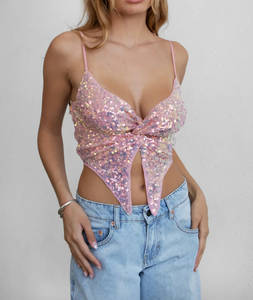 Set di <span class=keywords><strong>paillettes</strong></span> glitterate da donna gonne <span class=keywords><strong>Top</strong></span> vestito Sexy brillante estate tinta unita Bling <span class=keywords><strong>Top</strong></span> tailleur per Party Club Date Night - Product Image 4