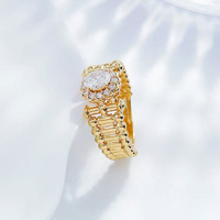 Anello da donna con diamante ovale artistico a 4 griffe in oro giallo 18K, con diamante coltivato in laboratorio, fascia per anello con diamante coltivato in laboratorio