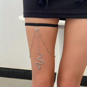 Fantezi gün sıcak satış seksi kristal boncuklar kelebek yılan kolye bacak zinciri uyluk takı çok katmanlı bacak zinciri göbek takısı - Product Image 2