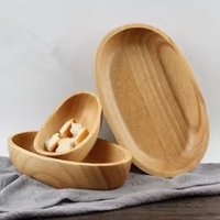 Ecologisch verantwoorde houten macaron schaal van essenhout, mangosteen noten schaal, dessertkommen voor fruit, brood, gebak, houten serveerschaal