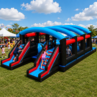 Parcours d'obstacles gonflable NBINFLATABLE en PVC de grande taille avec mur d'escalade et jeux de défi pour événements en plein air