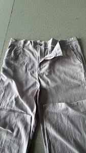 Stile personalizzato o Logo <span class=keywords><strong>pantaloni</strong></span> <span class=keywords><strong>di</strong></span> <span class=keywords><strong>lino</strong></span> da uomo doppio plissettato borsa anteriore a cilindro dritto traspirante ampia cerniera Fly solido Casual - Product Image 5