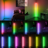 Lampe de sol LED intelligente en aluminium pour contrôle par application, hauteur réglable, lumière d'angle de chambre à coucher, RGB activée par la musique