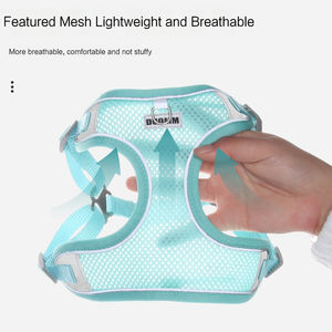 Vendita calda estate traspirante maglia blu pettorina per cani regolabile guinzaglio per cani fornitore di prodotti per animali domestici - Product Image 3