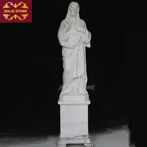 Резная вручную мраморная уличная молитвенная Статуя Иисуса