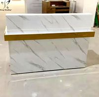 Kingshadow — bureau de réception moderne, meubles de bureau, pour caisse de beauté, avec autocollant en métal, de marbre