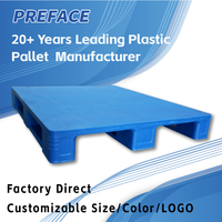 Palette en plastique réversible Preface 1200x1000mm, palettes en HDPE avec surface grillagée pour rayonnages d'entrepôt et stockage au sol