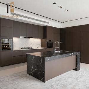 Gỗ chuyên nghiệp tùy chỉnh sơn mài tủ bếp thiết kế cổ điển màu xám Matte ván ép Hiện Đại Đồ nội thất nhà Bếp tủ - Product Image 2