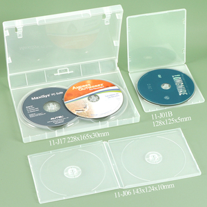 Boîtes de rangement CD/DVD carrées SUNSHING Slim en polypropylène transparent pour 1 disque, 5/9/10 mm, emballage média durable, capacité 2 CD - Product Image 3