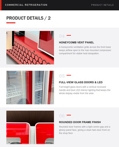 Refrigerador Comercial para Bebidas de Gasolinera con Puerta de Vidrio de Doble Capa, Luz LED y Capacidad de 442L <span class=keywords><strong>a</strong></span> 1790L - Product Image 6