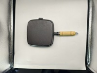 Poêle à frire professionnelle en fer forgé et fonte, à fond plat, compatible gaz et induction, pour steak, œufs frits et petit-déjeuner, à rayures