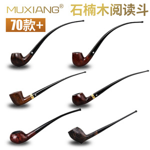 MUXIANG Briarwood Smoking Pipe Straight Type Handmade Solid Wood Tobacco Pipe For Reading And Gift - Product Image 5