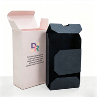 Caja de Embalaje de Perfume Cosmético Plegable de Papel Reciclado de Lujo con Relieve Impreso y Inserto Corrugado Negro