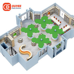 Пользовательские Модульные Стеллажи книжные полки слайд библиотека дерево школьная библиотека книжная полка для розничного книжного магазина - Product Image 4