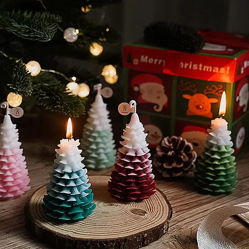 Geurkaarsen Kerstboomvormig Creatief Feest Diy Zelfgemaakte Boomkaars Decoratie Souvenir Cadeau Ins Schieten Rekwisieten Kaars