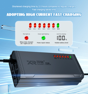 Chargeur de <span class=keywords><strong>moto</strong></span> 60V6A, chargeur rapide avec indicateur de niveau de <span class=keywords><strong>charge</strong></span> LED (20%/40%/100%) pour vélos électriques et scooters, prise EU/US/UK - Product Image 5